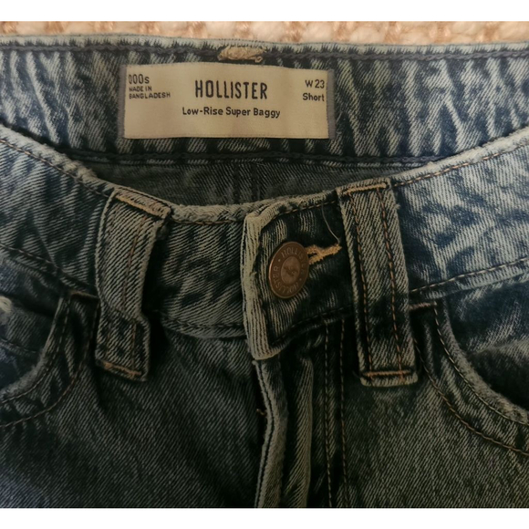Women's Hollister Blue Low-Rise Super Baggy Jeans W23 Short - Picture 5 of 8